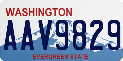 WA license plate AAV9829