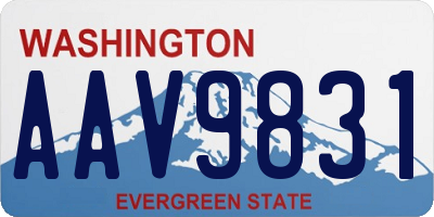 WA license plate AAV9831