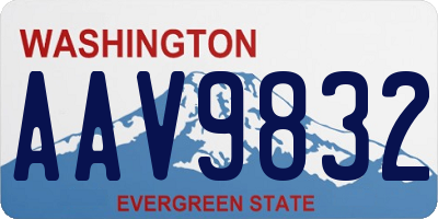 WA license plate AAV9832