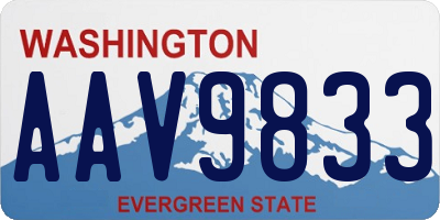 WA license plate AAV9833