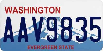 WA license plate AAV9835