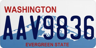 WA license plate AAV9836