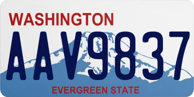 WA license plate AAV9837