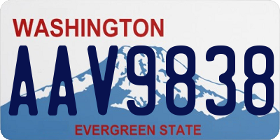 WA license plate AAV9838