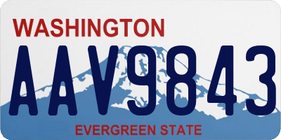 WA license plate AAV9843
