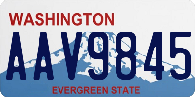 WA license plate AAV9845