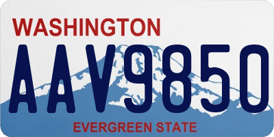 WA license plate AAV9850
