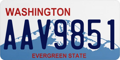 WA license plate AAV9851