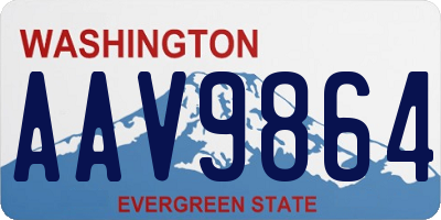 WA license plate AAV9864