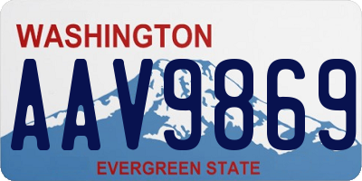 WA license plate AAV9869