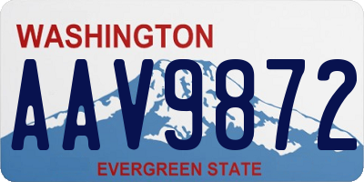 WA license plate AAV9872