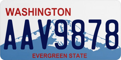 WA license plate AAV9878