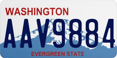 WA license plate AAV9884