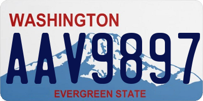 WA license plate AAV9897