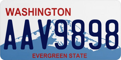 WA license plate AAV9898