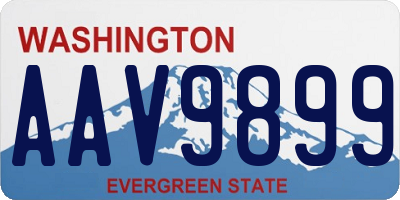 WA license plate AAV9899
