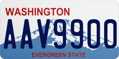 WA license plate AAV9900