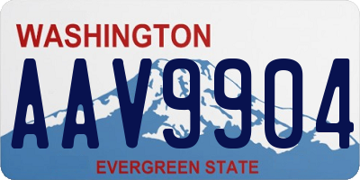 WA license plate AAV9904