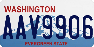 WA license plate AAV9906