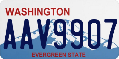 WA license plate AAV9907