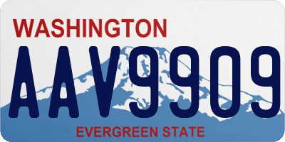 WA license plate AAV9909