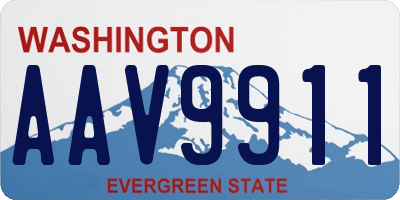 WA license plate AAV9911