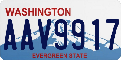 WA license plate AAV9917