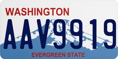 WA license plate AAV9919