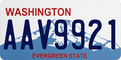 WA license plate AAV9921