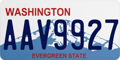 WA license plate AAV9927