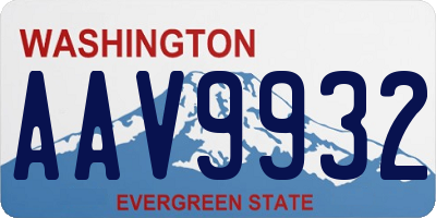 WA license plate AAV9932