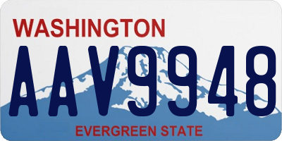 WA license plate AAV9948