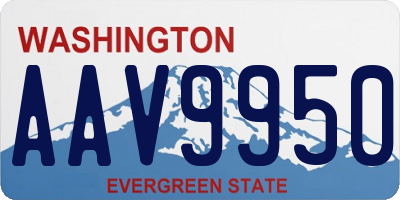 WA license plate AAV9950