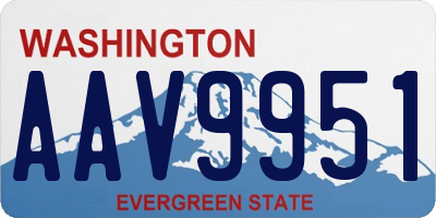 WA license plate AAV9951