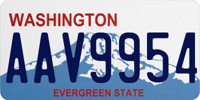 WA license plate AAV9954