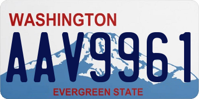 WA license plate AAV9961