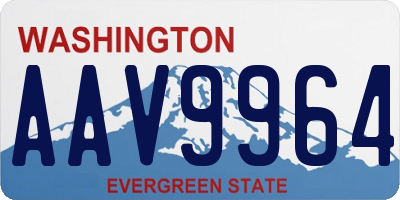 WA license plate AAV9964