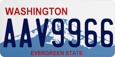 WA license plate AAV9966