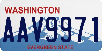 WA license plate AAV9971