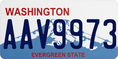 WA license plate AAV9973