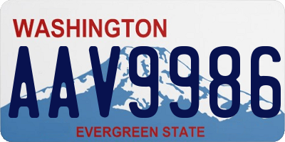 WA license plate AAV9986
