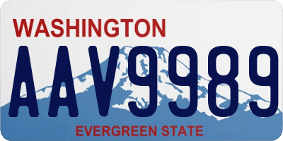 WA license plate AAV9989