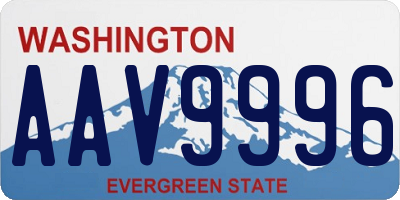 WA license plate AAV9996