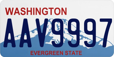 WA license plate AAV9997