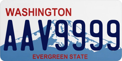 WA license plate AAV9999