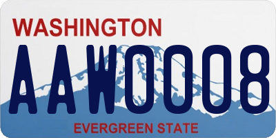 WA license plate AAW0008