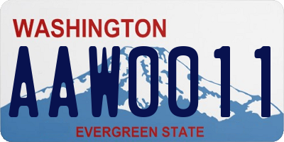 WA license plate AAW0011