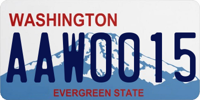 WA license plate AAW0015