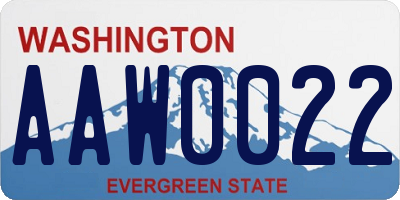 WA license plate AAW0022