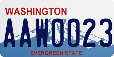 WA license plate AAW0023